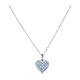 925 sterling silver heart zircon necklace, light blue rhodium finish Amen s1