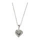 Amen necklace with red enamelled heart, rhodium-plated 925 silver and white rhinestones s2