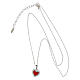 Amen necklace with red enamelled heart, rhodium-plated 925 silver and white rhinestones s3