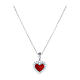 Collana argento 925 smalto rosso Amen zirconi bianchi finitura rodio s1