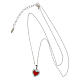 Collana argento 925 smalto rosso Amen zirconi bianchi finitura rodio s3