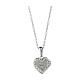 Amen necklace with pink enamelled heart, rhodium-plated 925 silver and white rhinestones s2