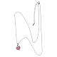 Amen necklace with pink enamelled heart, rhodium-plated 925 silver and white rhinestones s3