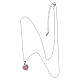 Pink enamel heart necklace 925 sterling silver Amen with white zircons s3