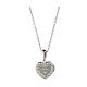 Amen necklace with light blue enamelled heart, rhodium-plated 925 silver and white rhinestones s2