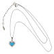 Collier argent 925 émail bleu ciel Amen zircons blancs fin. rhodiée s3