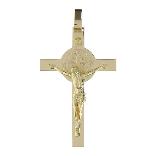 Anhänger Kreuz des Heiligen Benedikt INRI aus 14 KT Gold 1