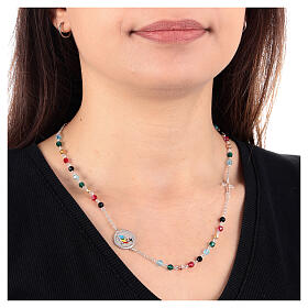 Choker necklace of 2025 Jubilee, crystals and 925 silver enamelled logo