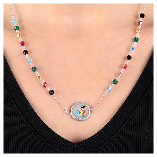 Choker necklace of 2025 Jubilee, crystals and 925 silver enamelled logo 4