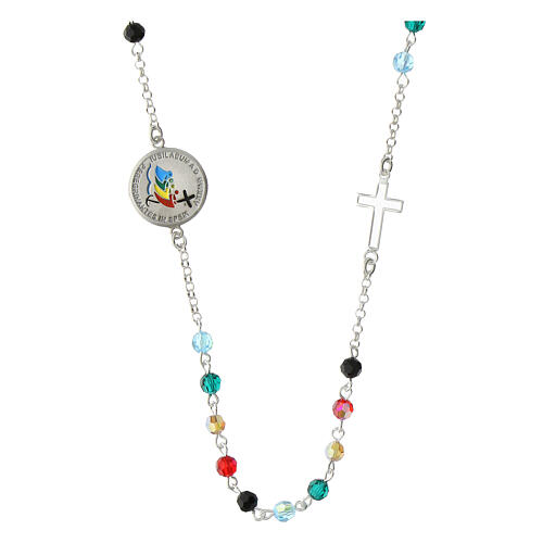 Jubilee 2025 choker necklace with 925 silver enameled logo crystals 1