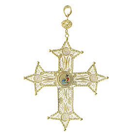 Pectoral cross of the 2025 Jubilee, gold plated silver filigree and enamels