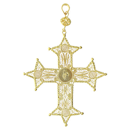 Pectoral cross of the 2025 Jubilee, gold plated silver filigree and enamels 4