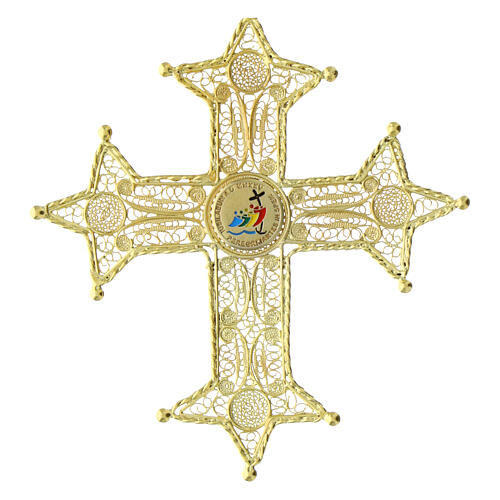 Jubilee 2025 pectoral cross with golden silver filigree enamel 3