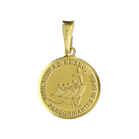 Anhänger in Medaillen-Form zum Jubiläum 2025, 925er Silber, vergoldet, 16 mm
