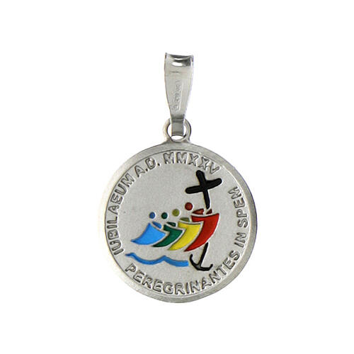 Medalla Jubileo 2025 logo esmaltado colores plata 925 16 mm 1