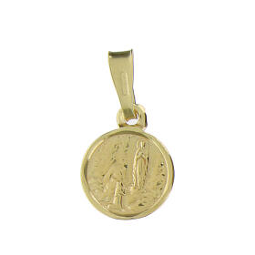 Medaglia Madonna Lourdes Bernadette argento 925 dorato 10 mm