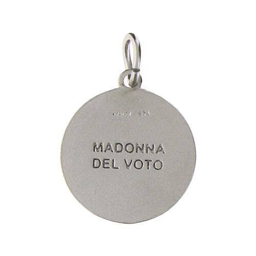 Medalha redonda Virgem do Voto 14 mm prata 925 rodinada 2