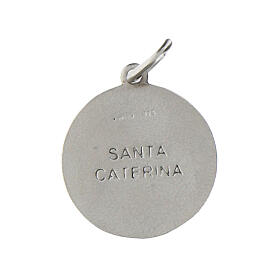 Saint Catherine Siena medal rhodium-plated 925 silver 12 mm