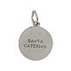 Medaglia Santa Caterina Siena 14 mm argento 925 rodiato s2