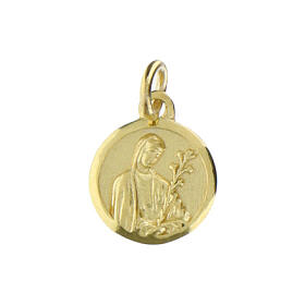 Medaglia Santa Caterina Siena 10 mm argento 925 dorato
