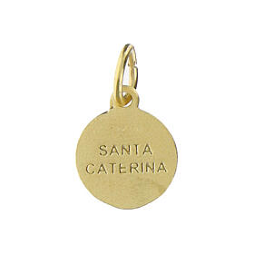 Medaglia Santa Caterina Siena 10 mm argento 925 dorato
