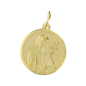 Medaglia Santa Caterina da Siena 16 mm argento 925 dorato