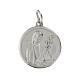 Round rhodium-plated silver Saint Catherine medal 16 mm s1