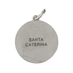 Medaglia Santa Caterina da Siena 18 mm argento 925 rodiato