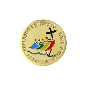 Jubilee pin with 2025 official logo, gold plated 925 silver and enamel, 0.6 in