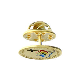 Jubilee pin with 2025 official logo, gold plated 925 silver and enamel, 0.6 in
