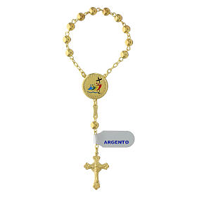 Single decade rosary of 2025 Jubilee, gold plated 925 silver