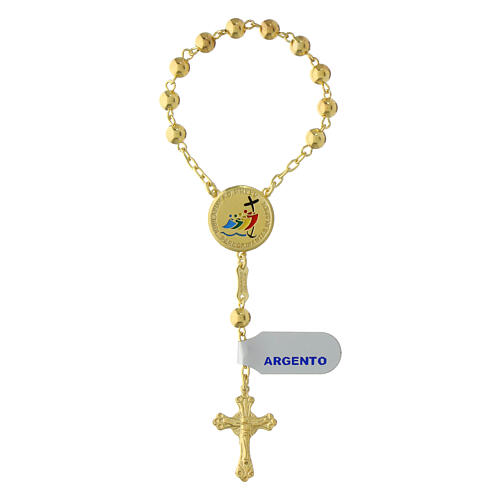 Single decade rosary of 2025 Jubilee, gold plated 925 silver 1