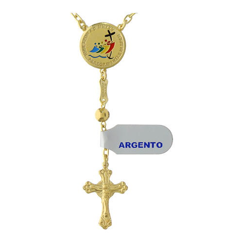 Single decade rosary of 2025 Jubilee, gold plated 925 silver 3