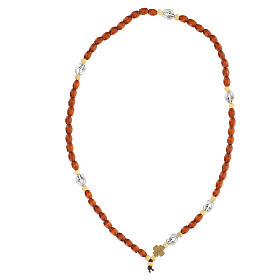 Wooden rosary Miraculous elastic bracelet for children