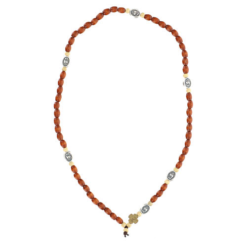 Wooden rosary Miraculous elastic bracelet for children 3