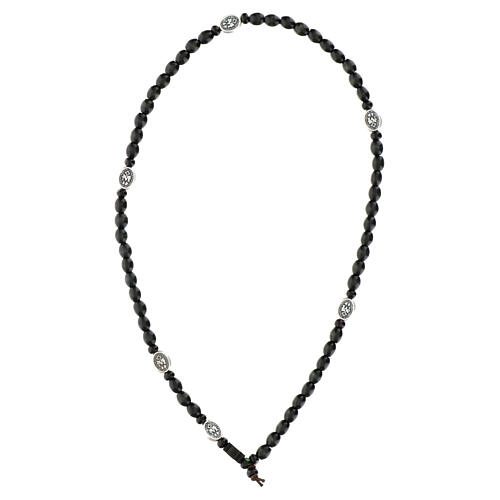 Rosario pulsera Milagrosa granos madera negro elástico joven 2