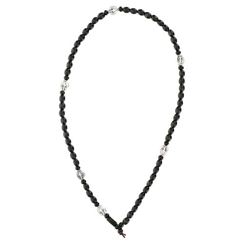 Rosario pulsera Milagrosa granos madera negro elástico joven 3