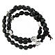 Chapelet bracelet Sainte Rita grains bois noir roses élastique s1