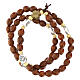 Rosario pulsera granos madera Santa Rosa rosas elástico s1