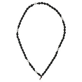 Rosary bracelet for men, black wooden beads, medal of St Benedict