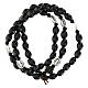 Rosary bracelet for men, black wooden beads, medal of St Benedict s1