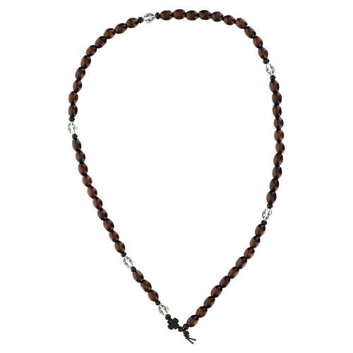 Rosenkranz Armband Heiliger Benedikt ovale Holzperlen 3