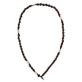 Saint Benedict rosary bracelet with oval wooden beads