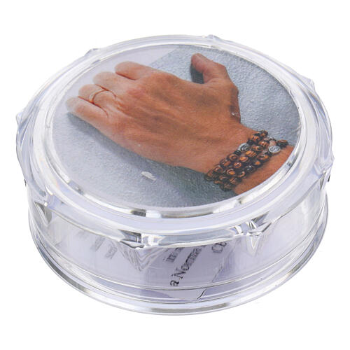 Chapelet bracelet pour jeunes olivier bicolore élastique Saint Benoît 4