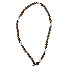 Terço pulseira para jovens oliveira bicolor elástico São Bento