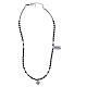 Rosary choker with medal of St Benedict, 925 silver and volcanic lava beads s3