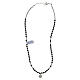 Rosary choker with medal of St Benedict, 925 silver and volcanic lava beads s4