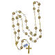 Rosary with rhinestone balls of 0.4 in and iridescent crystals, gold plated 925 silver s4