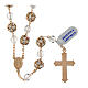 Rosary of iridescent crystals and rhinestone balls of 0.4 in, 925 silver with rosé finish s2