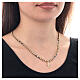 Rosary choker of black and golden hematite, cross-shaped pendant, gold plated 925 silver s2